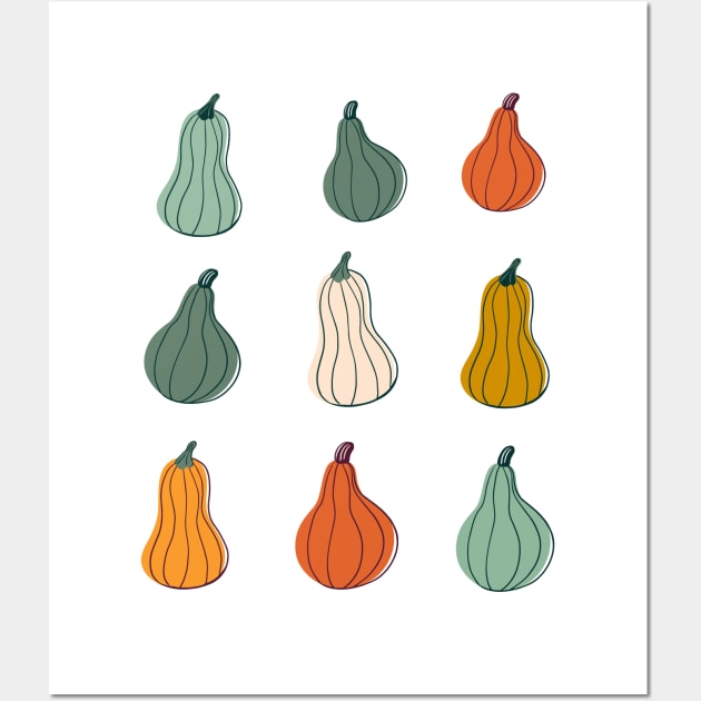 Cute pumpkins set Wall Art by DanielK